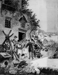 Durchführung einer öffentlichen Choleraimpfung in der Region Murcia, 1885